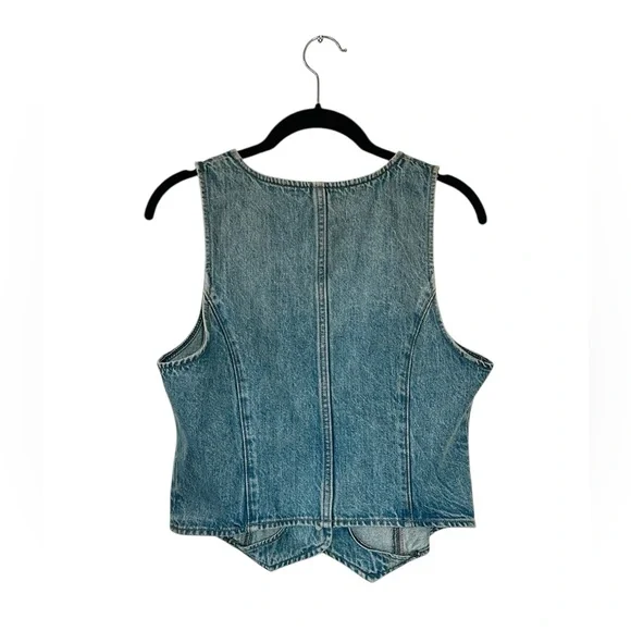 Denim Forum 90s Denim Vest Blue Y2K Western Stagecoach Festival Size Medium - Picture 8 of 10